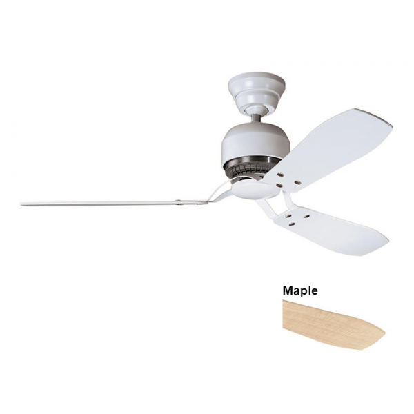 Hunter Fan Co Industrie II 52吋天花吊扇 (白色+楓木色)：夏季/冬季模式，3種速度，牆壁開關