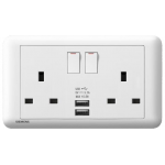 Siemens 西門子  5UB01633PC01 DELTA®seata 13A 雙位開關插座帶2個USB插頭 (白色)