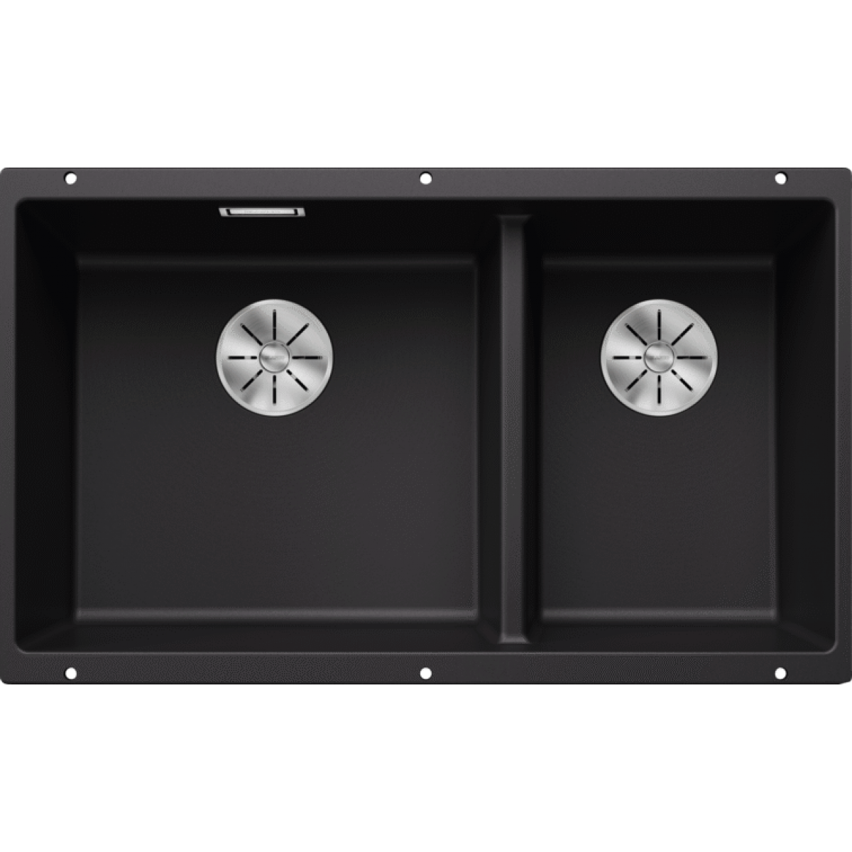 BLANCO SUBLINE 430/270-U(525991) 花崗岩雙槽鋅盤 (下嵌式，黑色)
