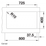 BLANCO SUBLINE 430/270-U(525991) 花崗岩雙槽鋅盤 (下嵌式，黑色)