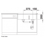 BLANCO SUBLINE 430/270-U(525991) 花崗岩雙槽鋅盤 (下嵌式，黑色)