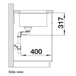 BLANCO SUBLINE 430/270-U(525991) 花崗岩雙槽鋅盤 (下嵌式，黑色)