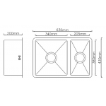 Goboss TW301 63厘米不銹鋼廚房雙盆昇盤