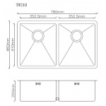 Goboss TW210 78厘米不銹鋼廚房雙盆水槽