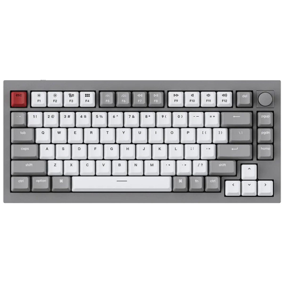 Keychron Q1N1 QMK自定義機械鍵盤（太空灰RGB旋鈕可換軸/紅軸）