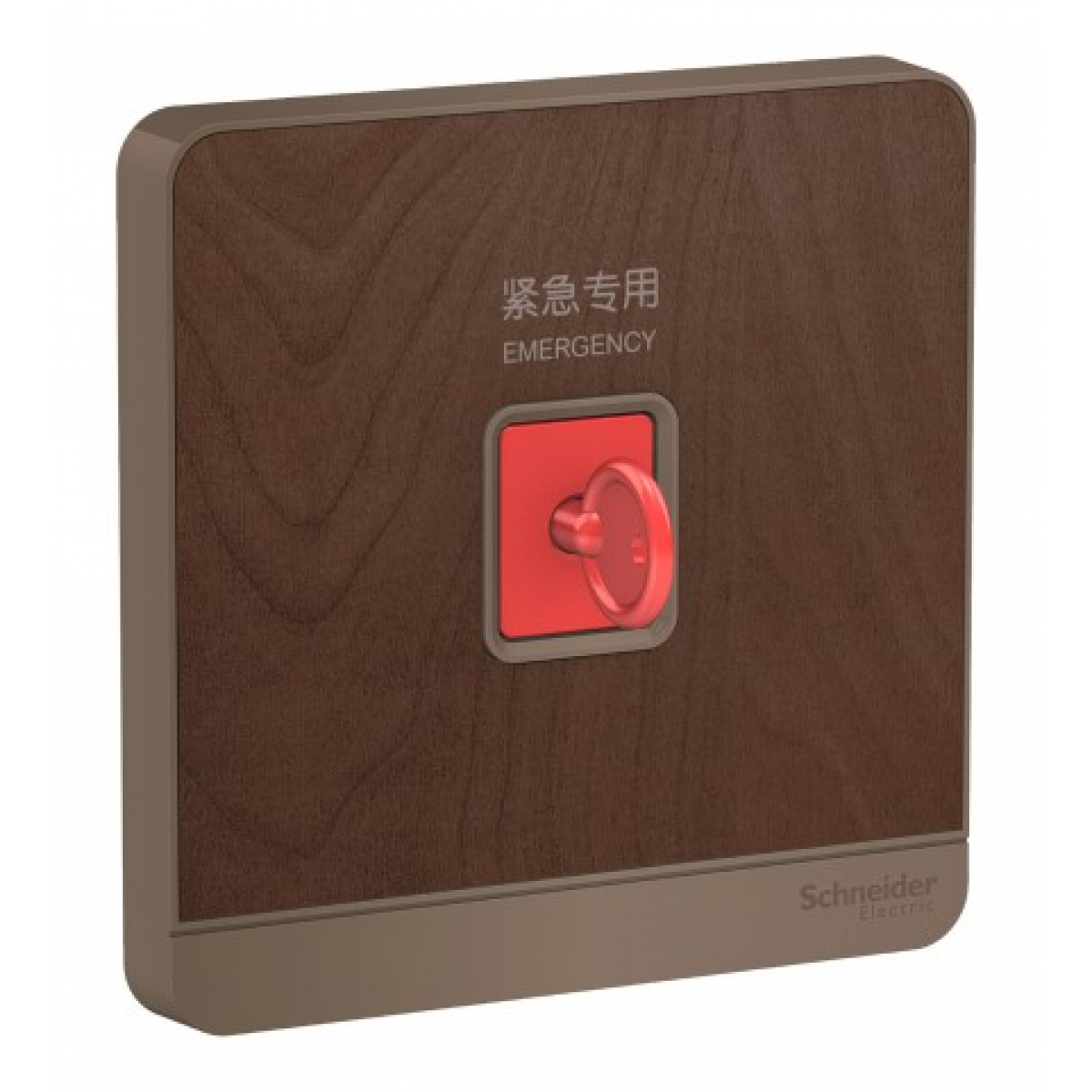 Schneider Electric 施耐德電氣 AvatarOn 緊急按鈕連鎖匙復位鍵 (胡桃木) (E8331KPB_WD_C5) - 3A額定電流、IP20防護