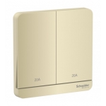 Schneider Electric 施耐德電氣 AvatarOn 20A 兩位雙極掣連LED指示燈 (沉醉金) (E8332D20N_WG_C5)