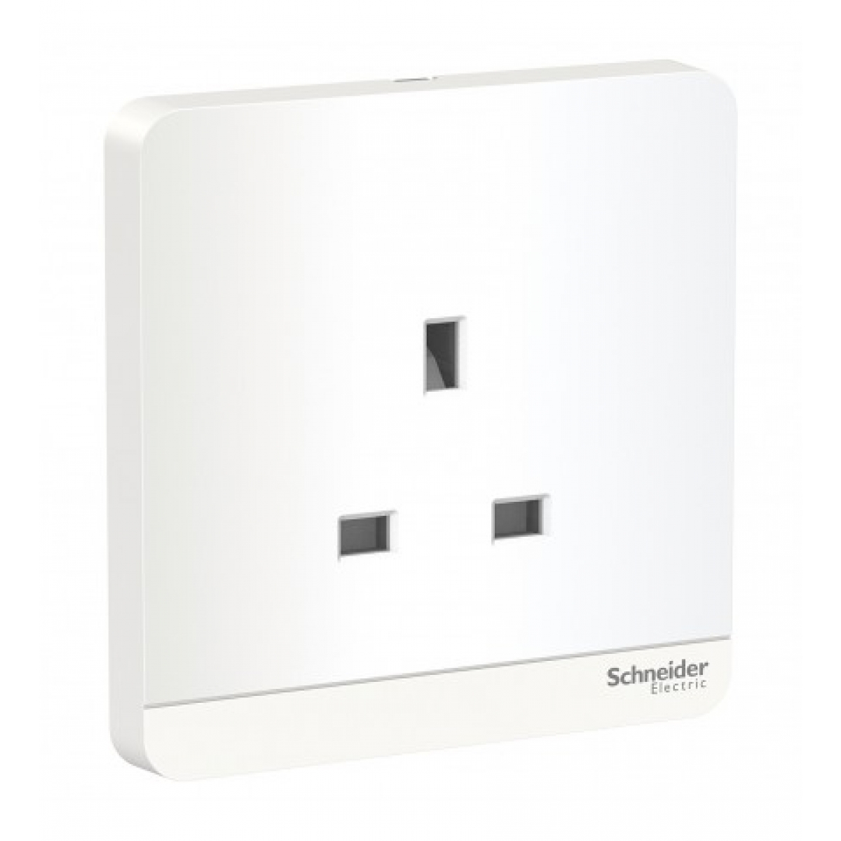 Schneider Electric 施耐德電氣 AvatarOn 13A 單位連保護門插座 (搪瓷白) (E83426_WE_C5) - 86x86mm、BS 1363A標準