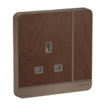 Schneider Electric 施耐德電氣 AvatarOn 13A 單位連保護門有掣插座 (胡桃木) (E8315_WD_C5)