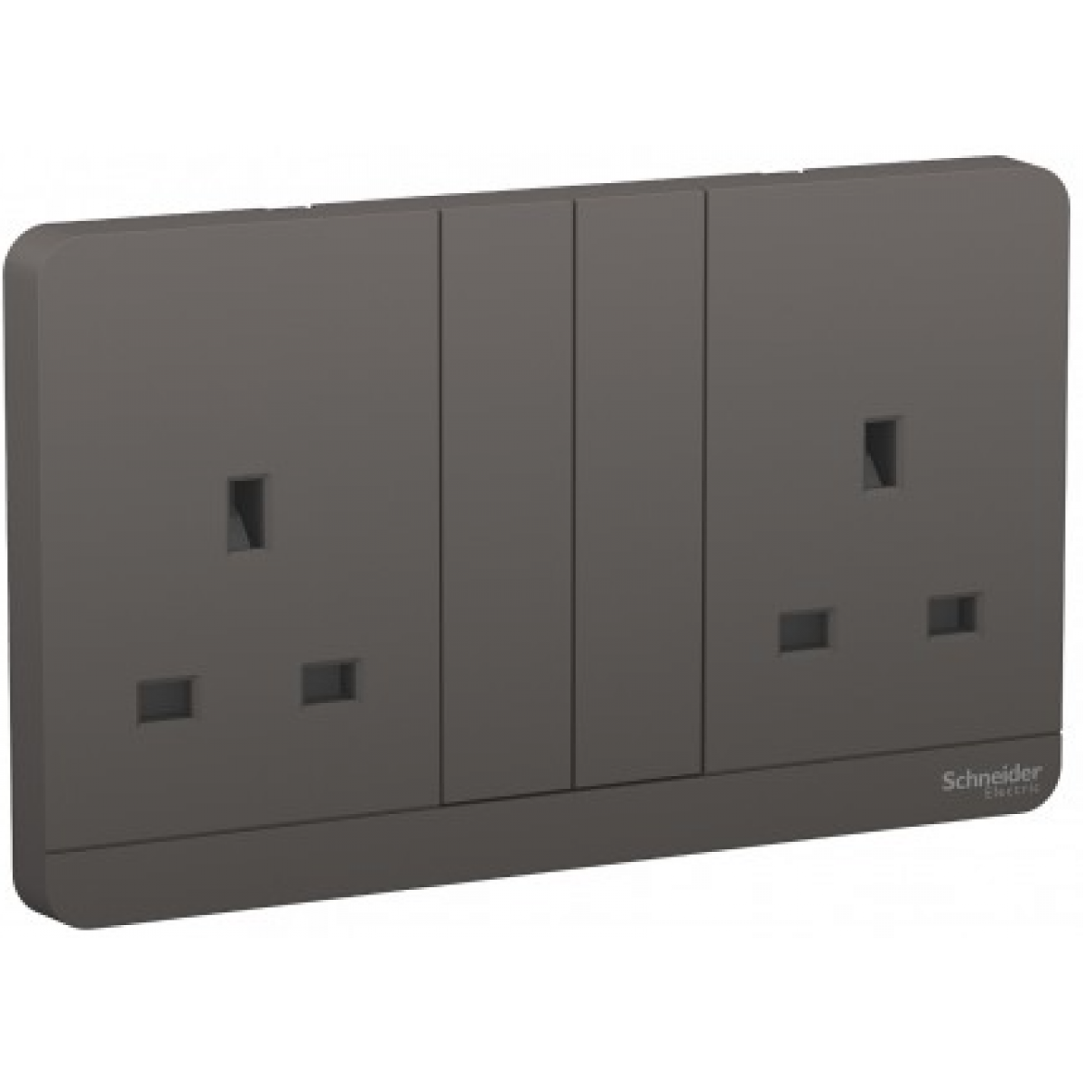 Schneider Electric 施耐德電氣 AvatarOn 13A兩位連保護門有掣插座 (石墨灰)