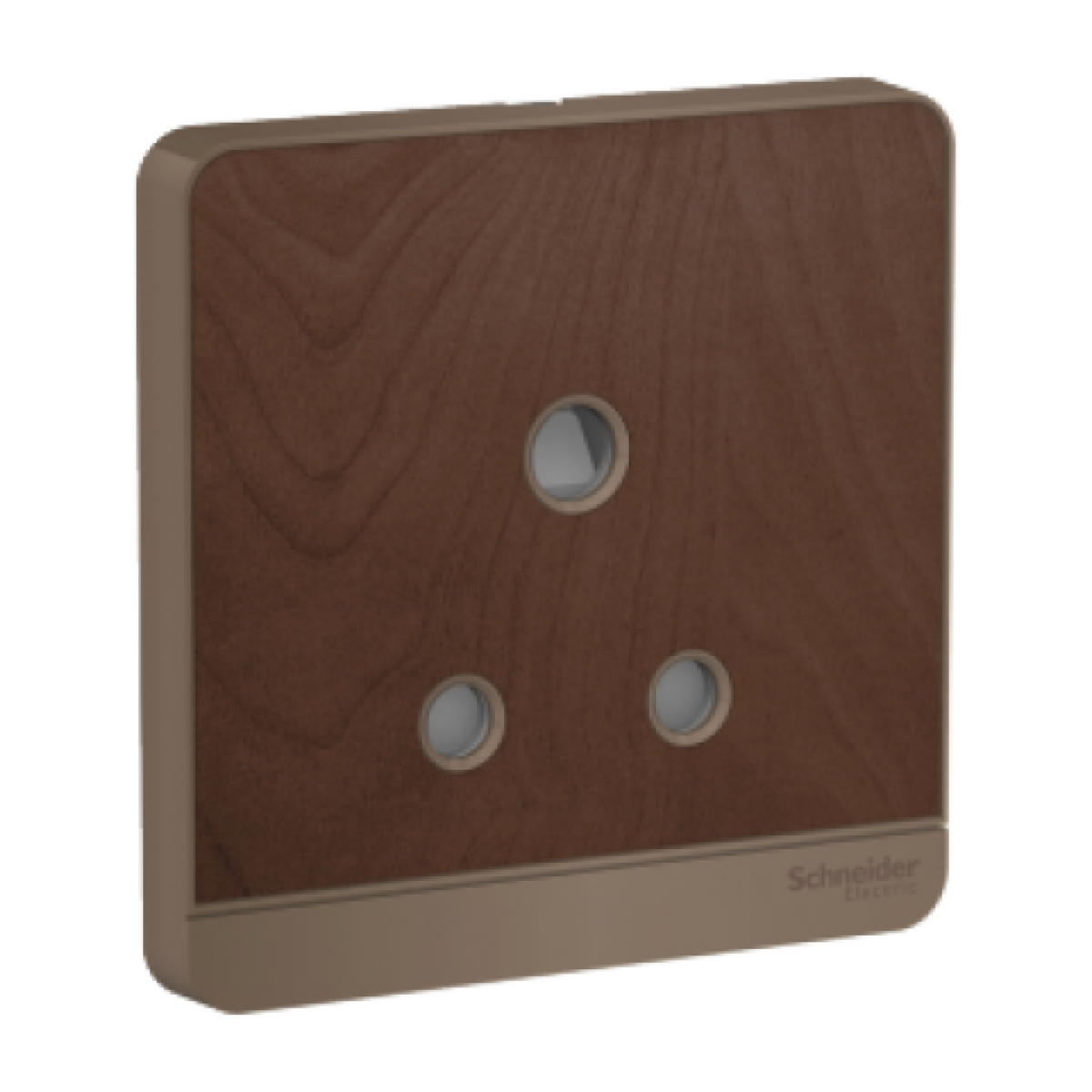 Schneider Electric 施耐德電氣 AvatarOn 15A單位3腳圓頭連保護門插座 (胡桃木)