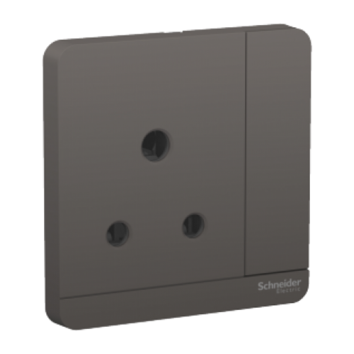 Schneider Electric 施耐德電氣 AvatarOn 15A單位3腳圓頭有掣插座連LED指示燈 (石墨灰)