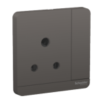 Schneider Electric 施耐德電氣 AvatarOn 15A 單位3腳圓頭有掣插座連LED指示燈 (石墨灰) (E8315_15N_DG_C5)
