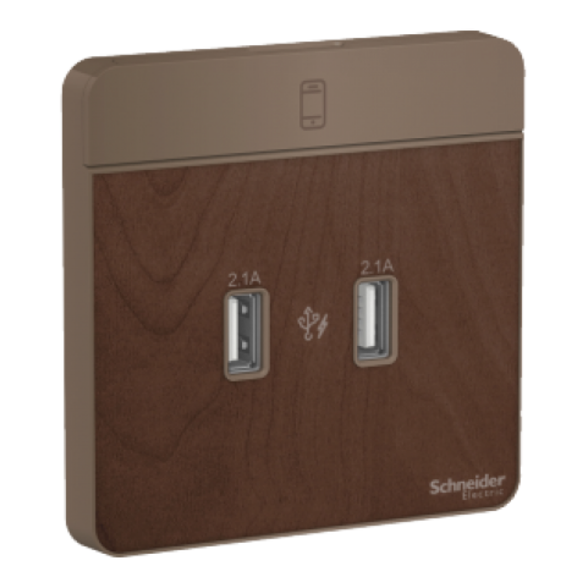 Schneider Electric 施耐德電氣 AvatarOn 兩位2.1A USB充電插座 (胡桃木)