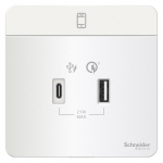 Schneider Electric 施耐德電氣 AvatarOn 兩位 21W Type A+C, PD+Quick Charger3.0 USB充電插座 (搪瓷白) (E8332ACQUSB_WE_C5)