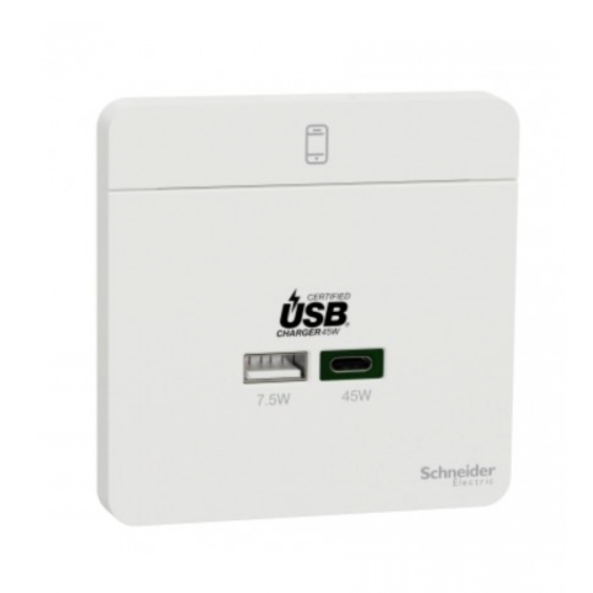 Schneider Electric 施耐德電氣 AvatarOn 45W雙位USB快速充電插座 (Type A+C/搪瓷白)