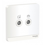 Schneider Electric 施耐德電氣 AvatarOn 兩位電視/收音機天線主板插座 (搪瓷白) (E8332TVFMM_WE_C5)