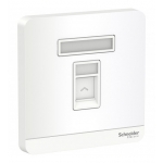 Schneider Electric 施耐德電氣 AvatarOn 單位RJ11四線電話插座，Keystone面板備防塵活門 (搪瓷白) (E8331RJS4_WE_C5)
