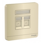 Schneider Electric 施耐德電氣 AvatarOn 兩位RJ11四線電話插座，Keystone面板備防塵活門 (沉醉金) (E8332RJS4_WG_C5)