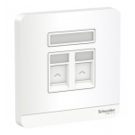 Schneider Electric 施耐德電氣 AvatarOn 兩位RJ45八線6e類數據插座，Keystone面板備防塵活門 (搪瓷白) (E8332RJS6_WE_C5)