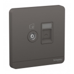 Schneider Electric 施耐德電氣 AvatarOn 單位電視及RJ45數據插座，Keystone面板備防塵活門 (不連模塊) (石墨灰) (E8332TVRJS_DG_C5)