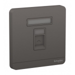 Schneider Electric 施耐德電氣 AvatarOn 單位RJ45數據插座，Keystone面板備防塵活門 (不連模塊) (石墨灰) (E8331RJS_DG_C5)