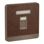 Schneider Electric 施耐德電氣 AvatarOn 單位RJ45數據插座，Keystone面板備防塵活門 (不連模塊) (胡桃木) (E8331RJS_WD_C5)