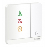 Schneider Electric 施耐德電氣 AvatarOn 10A單位門鐘按掣帶"請勿打擾"、"請即清理"及"敬請等候" 顯示圖像 (搪瓷白) (E8331BPDMW_WE_C5)