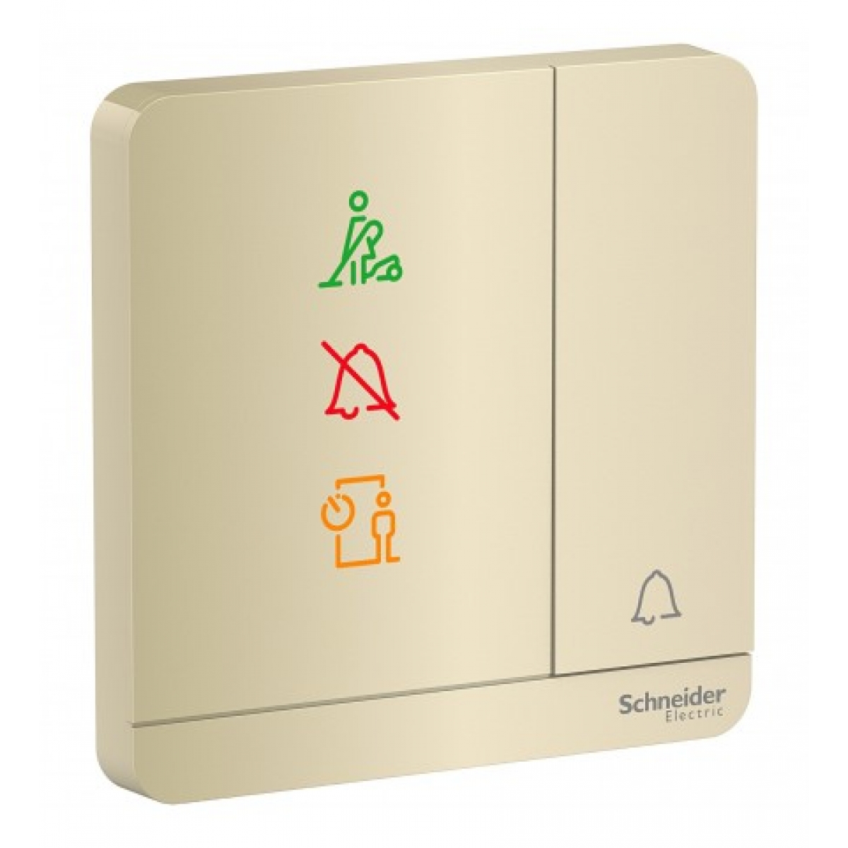 Schneider Electric AvatarOn 10A單位門鐘按掣（沉醉金）- 帶圖像顯示，LED指示燈