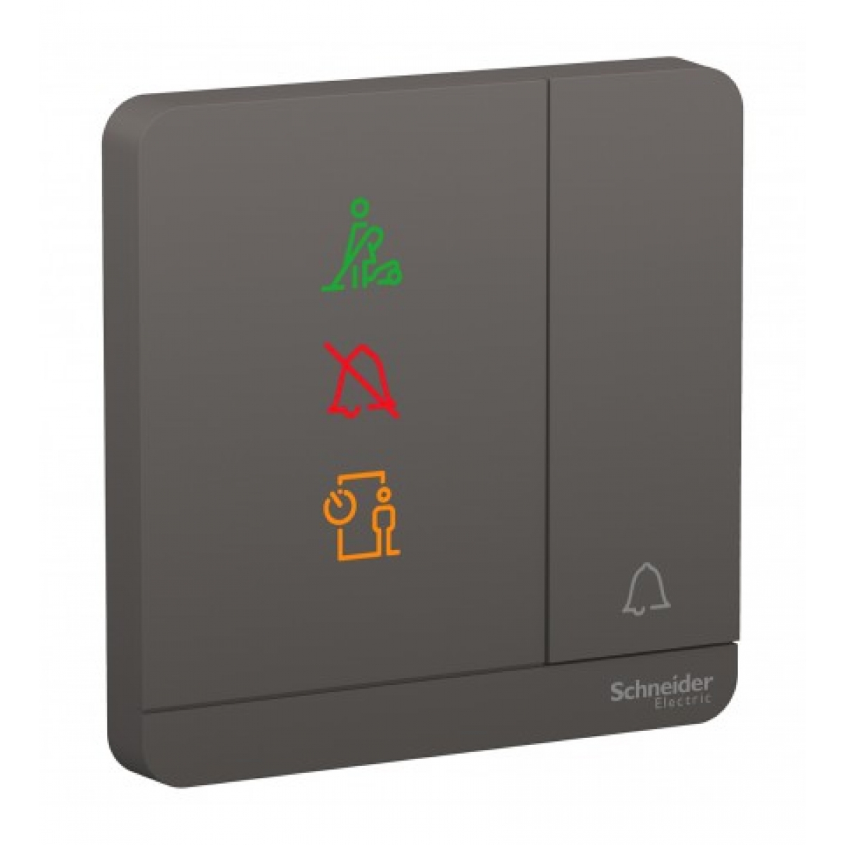 Schneider Electric AvatarOn 10A單位門鐘按掣（石墨灰）- 帶圖像顯示，LED指示燈