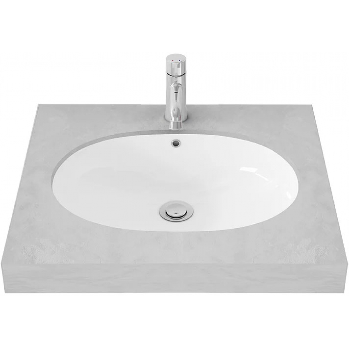 TOTO L546N 檯下式洗手盆 (白色) - 550x400x185mm，優雅造型，陶瓷材質