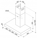 SMEG KBT1200XE 120CM 掛牆煙囪式抽油煙機 - 強力抽風、不銹鋼設計