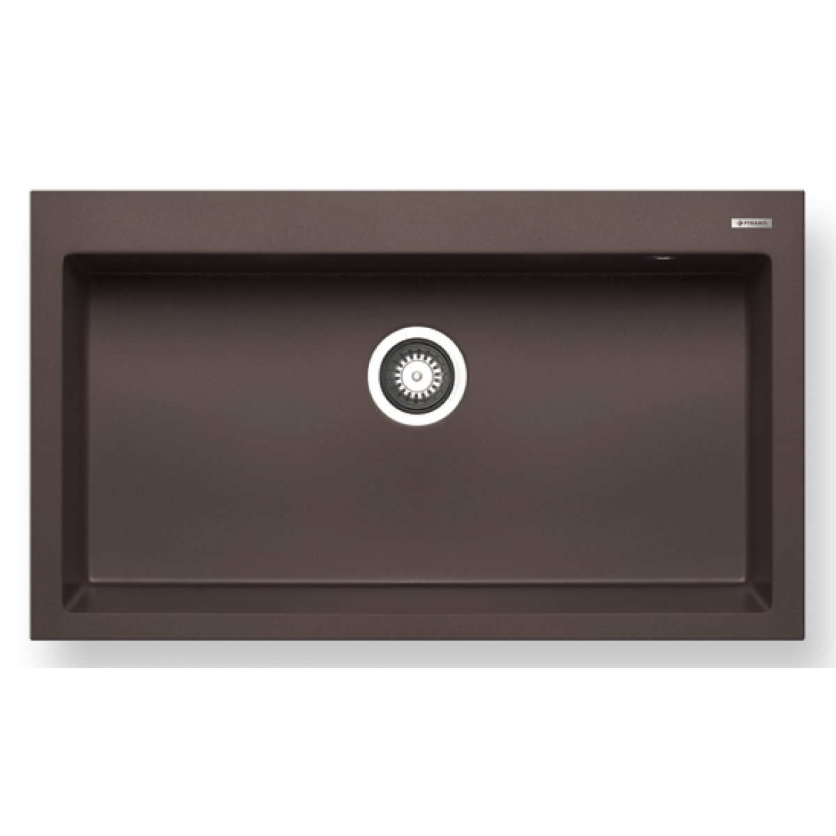 Pyramis Istros 花崗岩廚房水槽 (朱古力色) - 86x50厘米，單盆設計