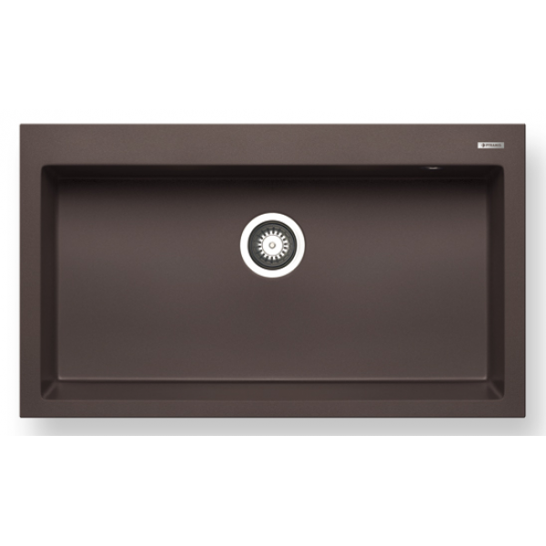 Pyramis Istros 花崗岩廚房水槽 (朱古力色) - 86x50厘米，單盆設計
