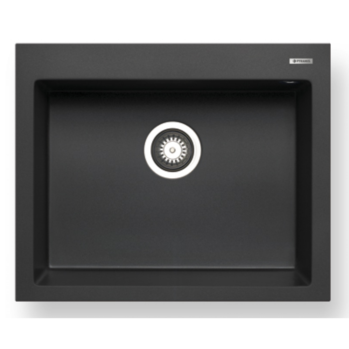 Pyramis Istros 61x50cm花崗岩單盆廚房水槽 (炭黑色)