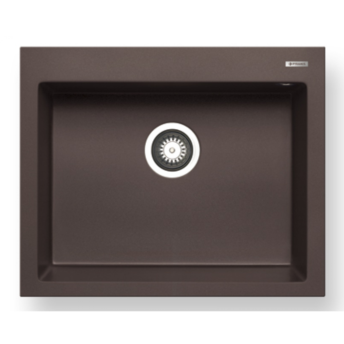 Pyramis Istros 61x50cm花崗岩單盆廚房水槽 (朱古力色)