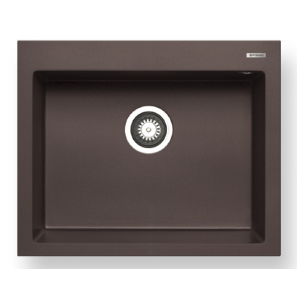 Pyramis Istros 61x50cm花崗岩單盆廚房水槽 (朱古力色)
