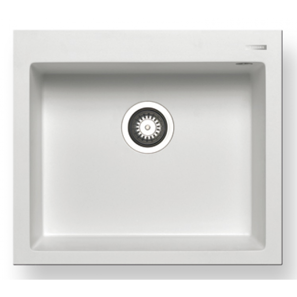 Pyramis Istros 57x50cm花崗岩單盆廚房水槽 (雪白色)