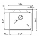 Pyramis Istros 57x50cm花崗岩單盆廚房水槽 (朱古力色)