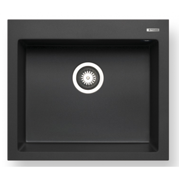 Pyramis Istros 57x50cm花崗岩單盆廚房水槽 (炭黑色)