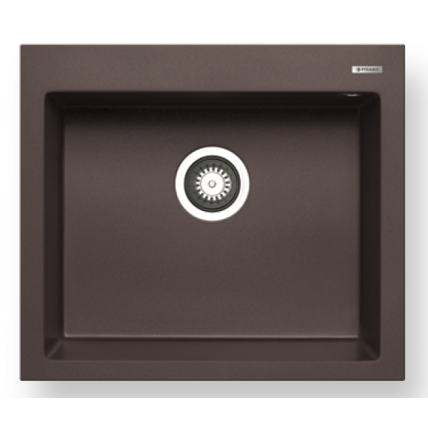 Pyramis Istros 57x50cm花崗岩單盆廚房水槽 (朱古力色)