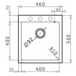 Pyramis Istros 46x50cm花崗岩單盆廚房水槽 (炭黑色)
