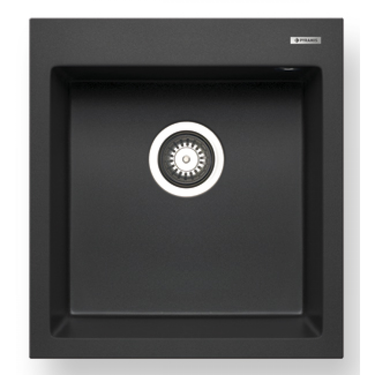 Pyramis Istros 46x50cm花崗岩單盆廚房水槽 (炭黑色)