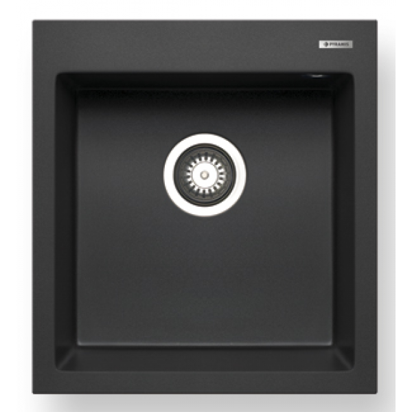 Pyramis Istros 46x50cm花崗岩單盆廚房水槽 (炭黑色)