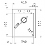 Pyramis Istros 41x50cm花崗岩單盆廚房水槽 (炭黑色)