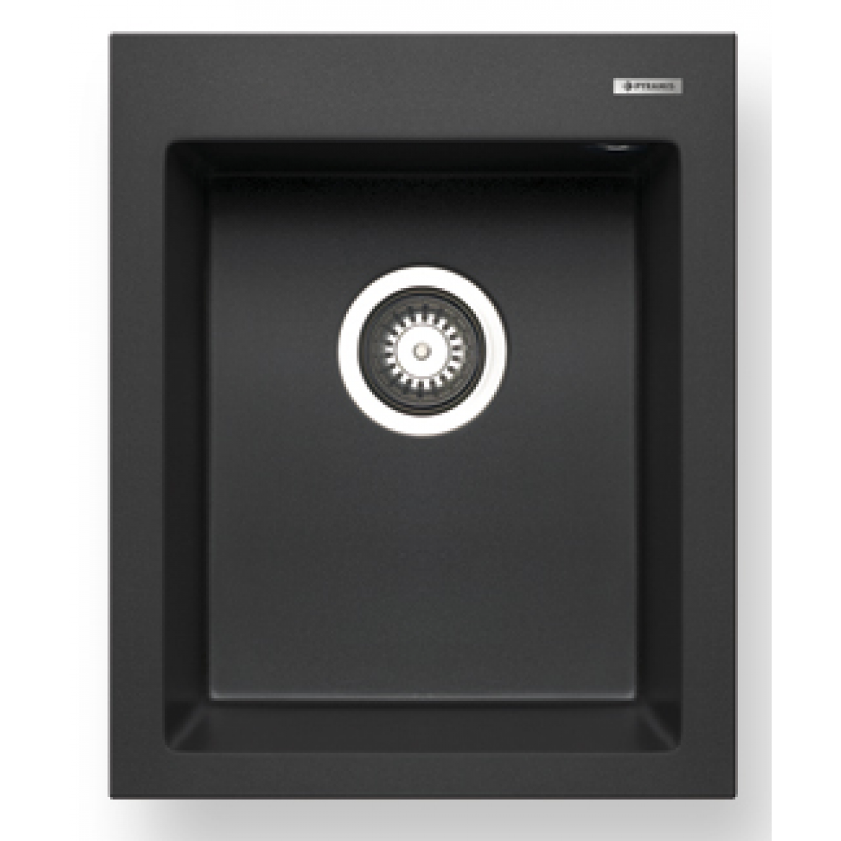 Pyramis Istros 41x50cm花崗岩單盆廚房水槽 (炭黑色)