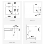 BLANCO ANDANO 340-U(518305) 不銹鋼台下盆 | 德國製造、InFino®排水系統、Satin polish