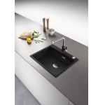 Franke MRG 610-54 FTL Maris 花崗岩檯面單盆廚房水槽 (瑪瑙黑色)