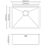 Goboss TW103 58厘米 不銹鋼單鋅盤 (檯下款) - 拉絲鋼材質，簡約設計