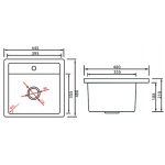 Goboss TS-1A4548-BK 45厘米 花崗石單鋅盤 (檯面款) (黑色) - 花崗石材質，耐用美觀